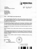 Pismo o nameri Visoke šole za varstvo okolja Velenje